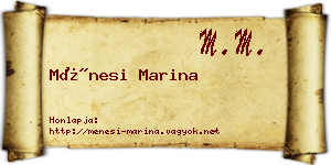 Ménesi Marina névjegykártya